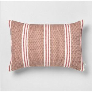 14" x 20" Stripe Oblong Pillow Dusty Rose/Light Pink - Hearth & Hand with Magnol